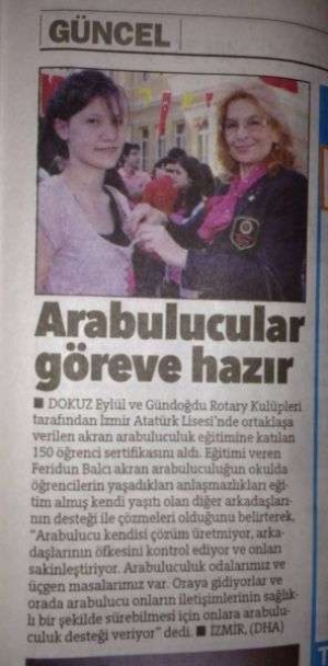 Atatürk Lisesi Akran Projesi ile ilgili Hürriyet Ege Gazetesi Haberi 18 Mayıs 2013