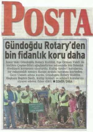 Gündoğdu Rotary'den Bin Fidanlık Koru Daha